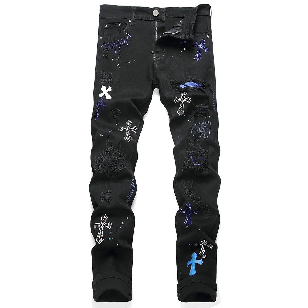 Crystal Cross Stretch Jeans