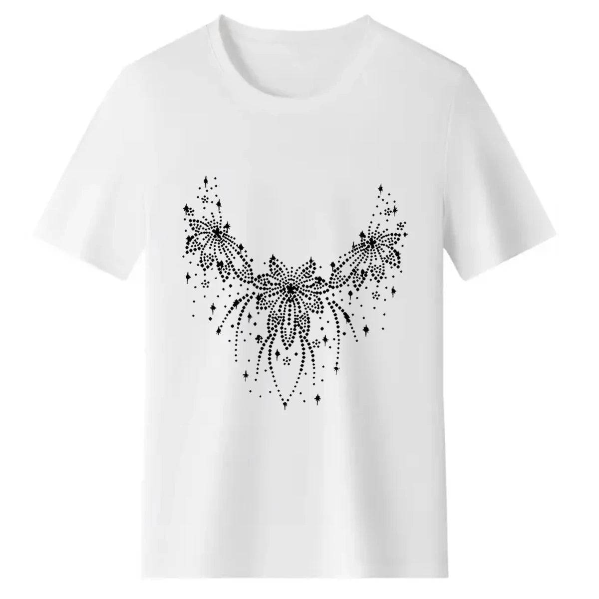 Plus Size Women Sparkling Rhinestone Fireworks Bow Star Graphic 100% Cotton Soft Loose Oversized Crew Neck Short Sleeve T-Shirt For Party Night Out Daily Casual Tops