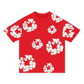Floral Print T Shirt Shorts Set Oversized Graphic Tee Hip Hop Summer Casual Matching Outfit