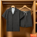 Men's Summer Suit Daily Casual Short Sleeve Tee Tops +Shorts 2 Piece Outfit Fashion Loose Shirts Sets Street Hip Hop Men Clothes