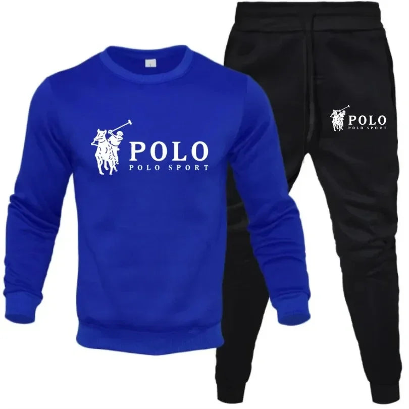 Two sets of men's and women's round-neck hooded pullovers and long pants for spring and autumn casual fitness jogging fashion