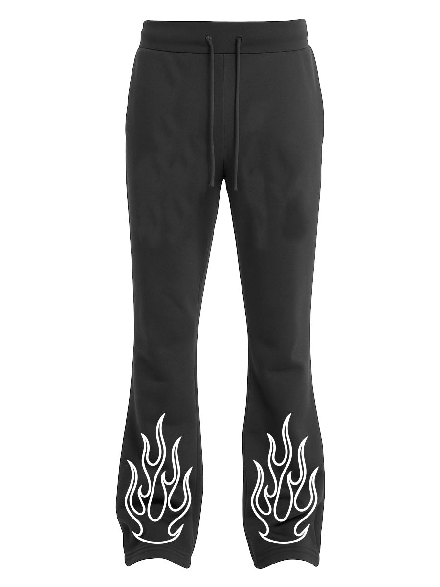 Stacked Flare Flame Sweat Pants