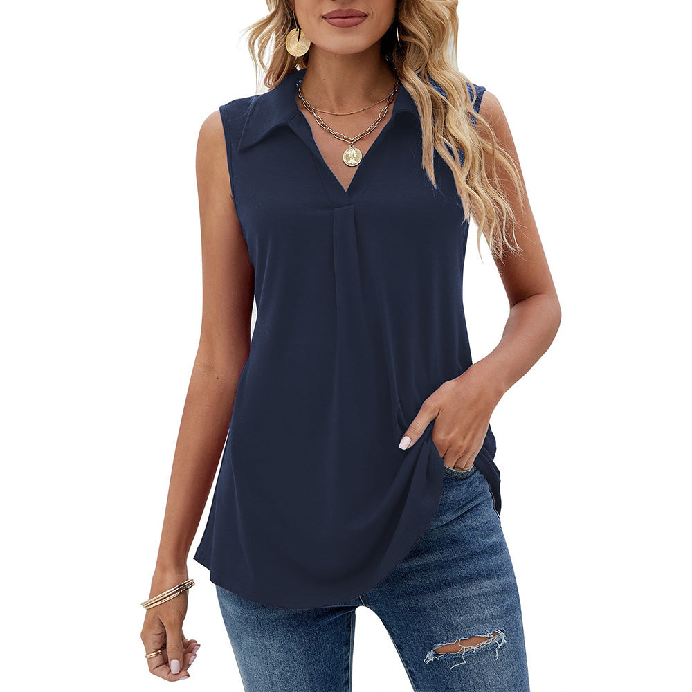 Mothers Day Gifts -Womens Summer Tank Loose Fit Causal Polo Shirts