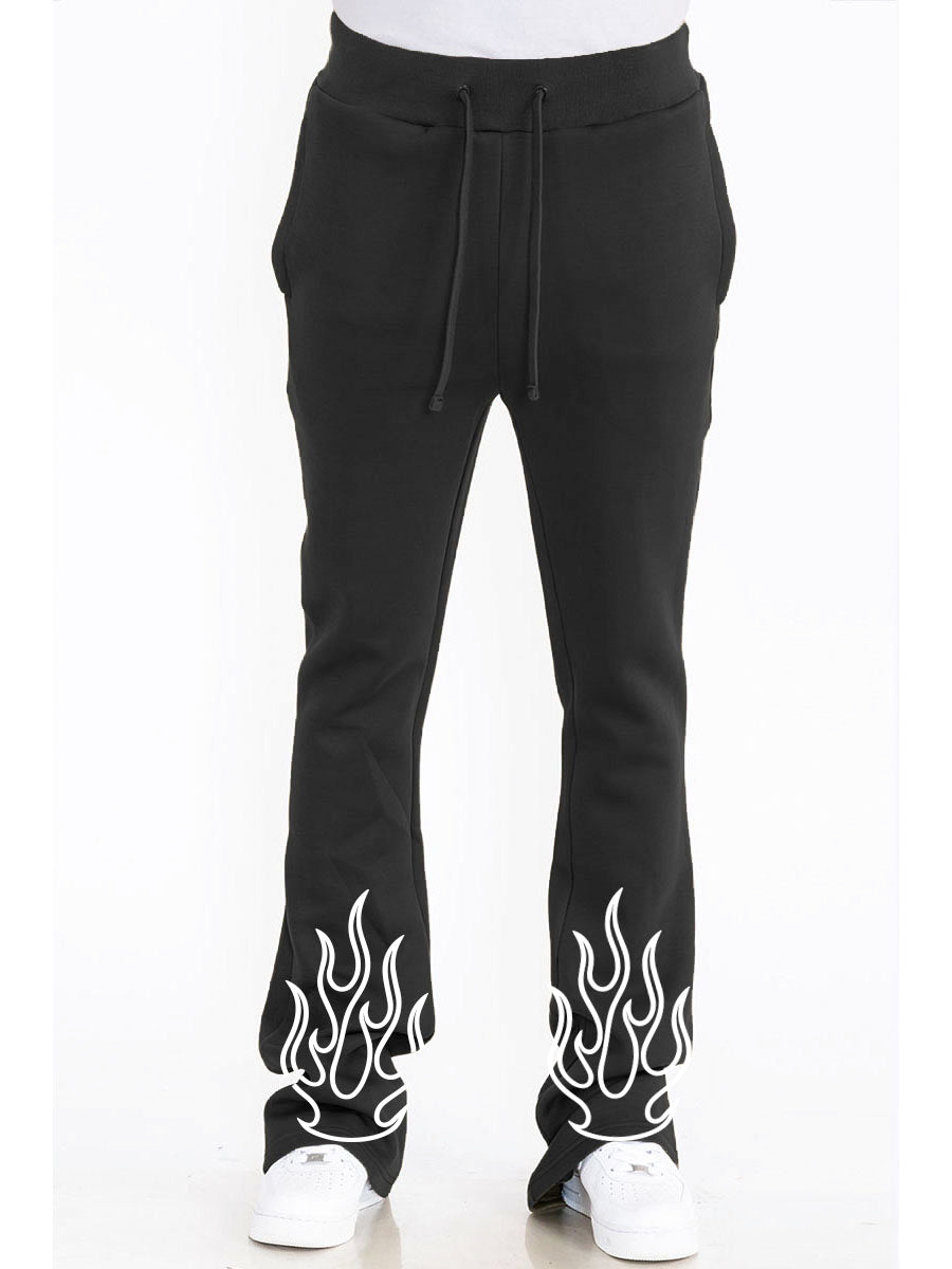 Stacked Flare Flame Sweat Pants