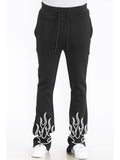 Stacked Flare Flame Sweat Pants