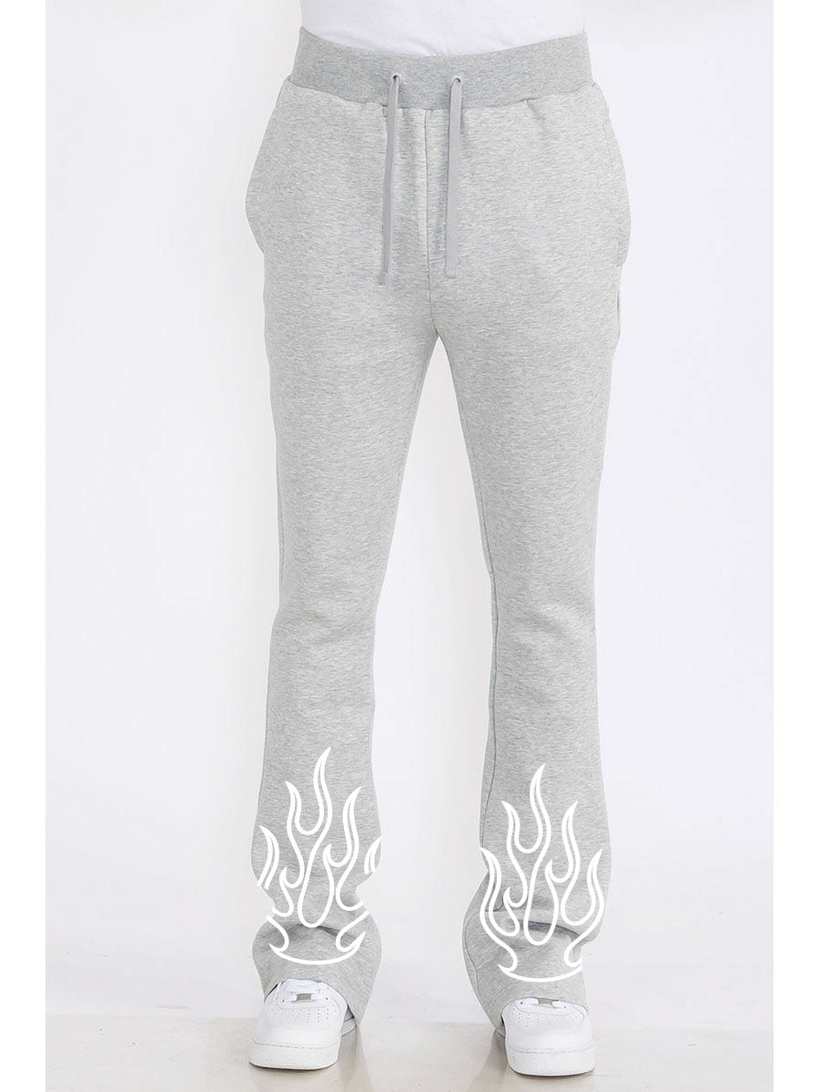 Stacked Flare Flame Sweat Pants