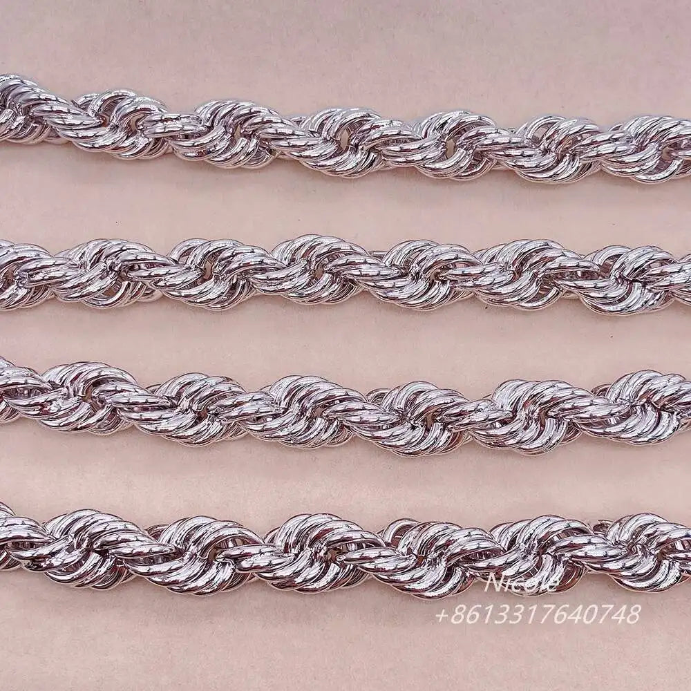 Iced Out Moissanite  925 Sterling Silver Twist Necklace