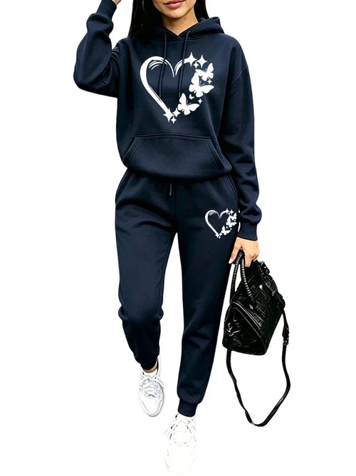 2026 New Fashion Women's Tracksuit Hoodies and Sweatpants Autumn Winter Daily Casual Sports Pullover Set Outdoor Jogging Outfits