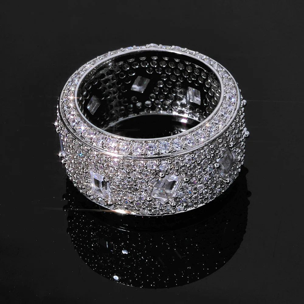 925 VVS Round Square Moissanite Diamond Ring Men / Women