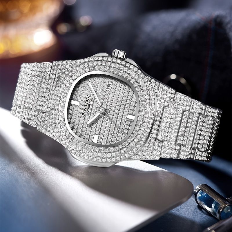 Luxury Mens/Womens Unisex Crystal Watch Bling Iced-Out Watch