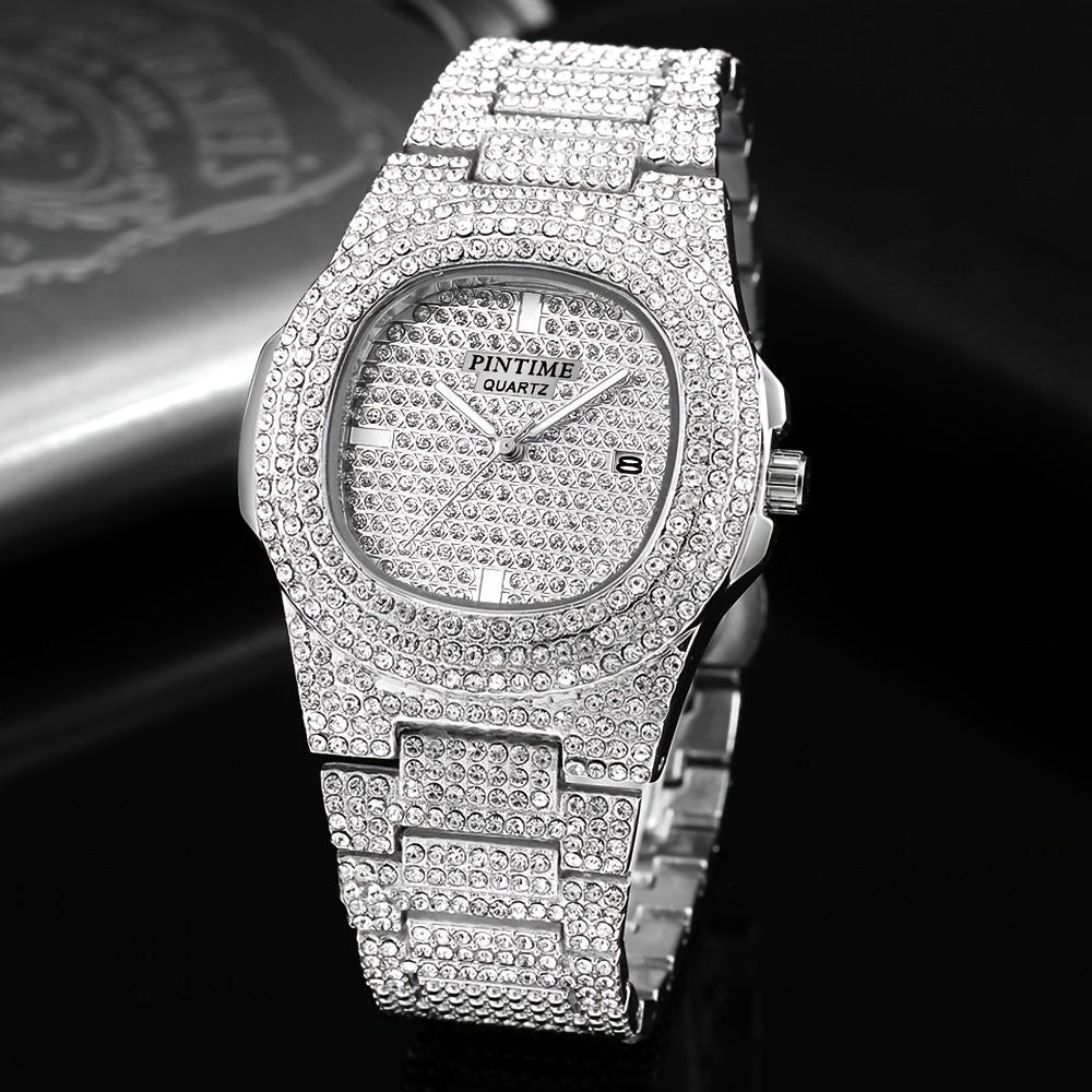 Luxury Mens/Womens Unisex Crystal Watch Bling Iced-Out Watch