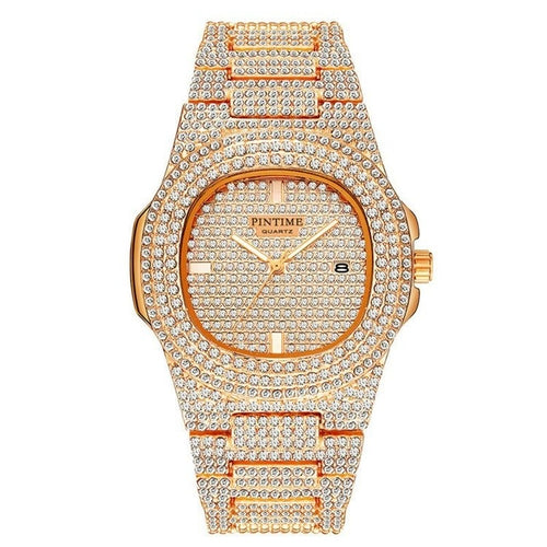 Luxury Mens/Womens Unisex Crystal Watch Bling Iced-Out Watch