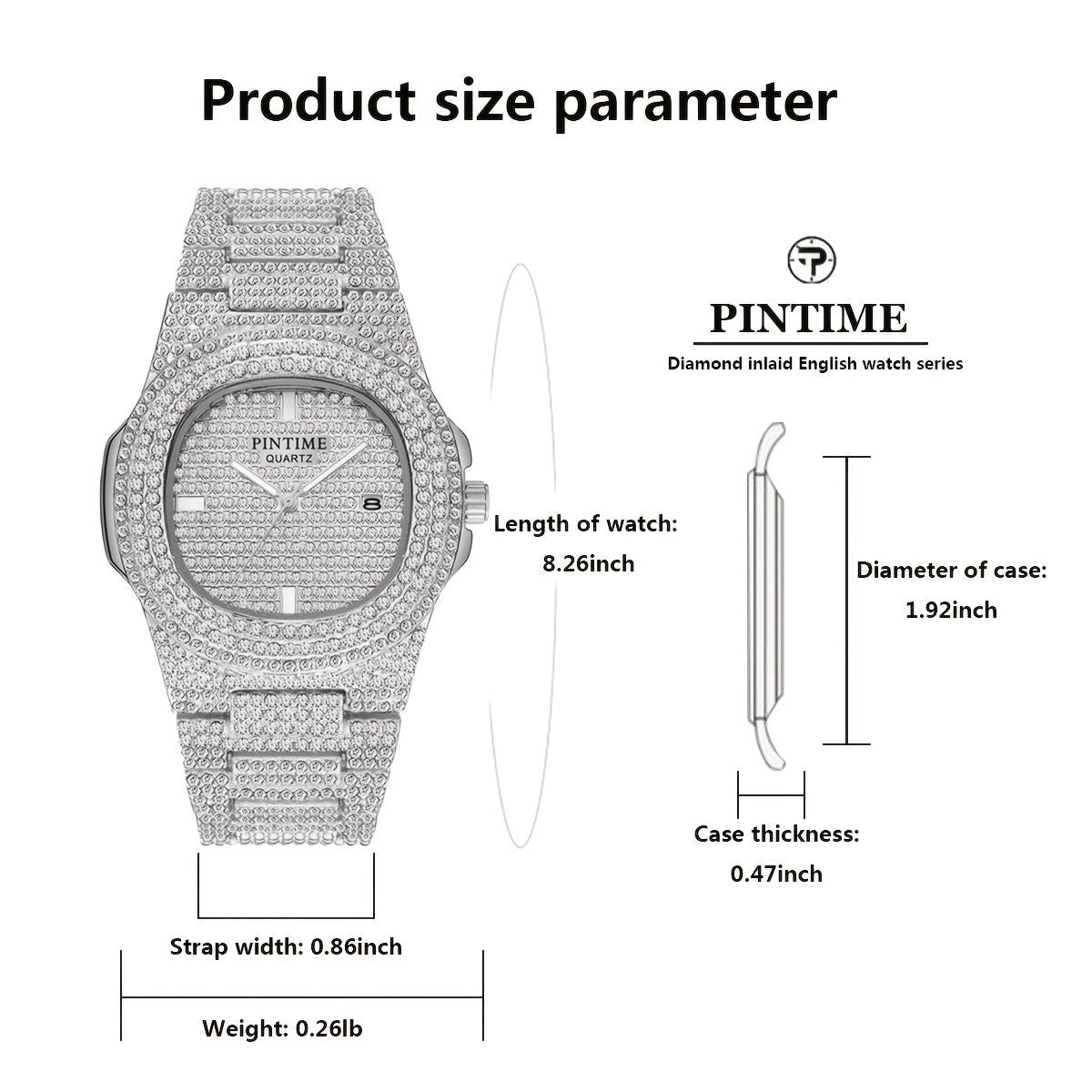 Luxury Mens/Womens Unisex Crystal Watch Bling Iced-Out Watch