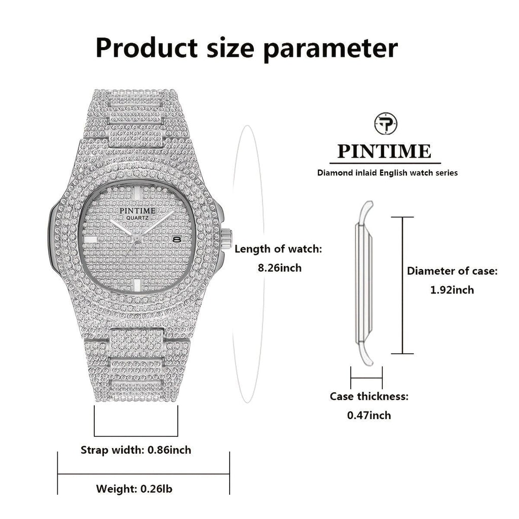 Luxury Mens/Womens Unisex Crystal Watch Bling Iced-Out Watch