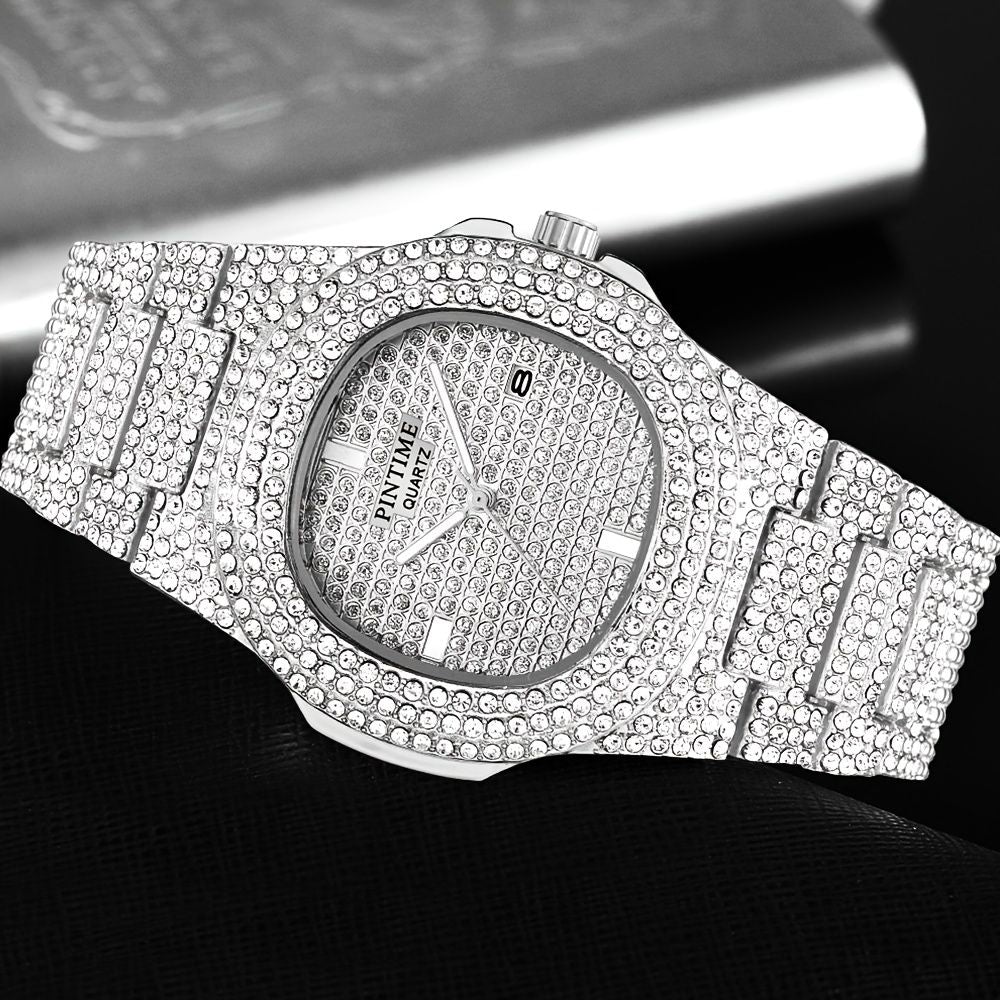 Luxury Mens/Womens Unisex Crystal Watch Bling Iced-Out Watch