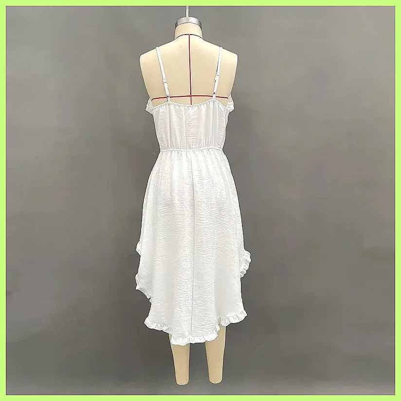 Sexy White Off Shoulder Suspender Dress 2026 Summer Beach Party Dress for Women, Bohemian Vacation Outfit