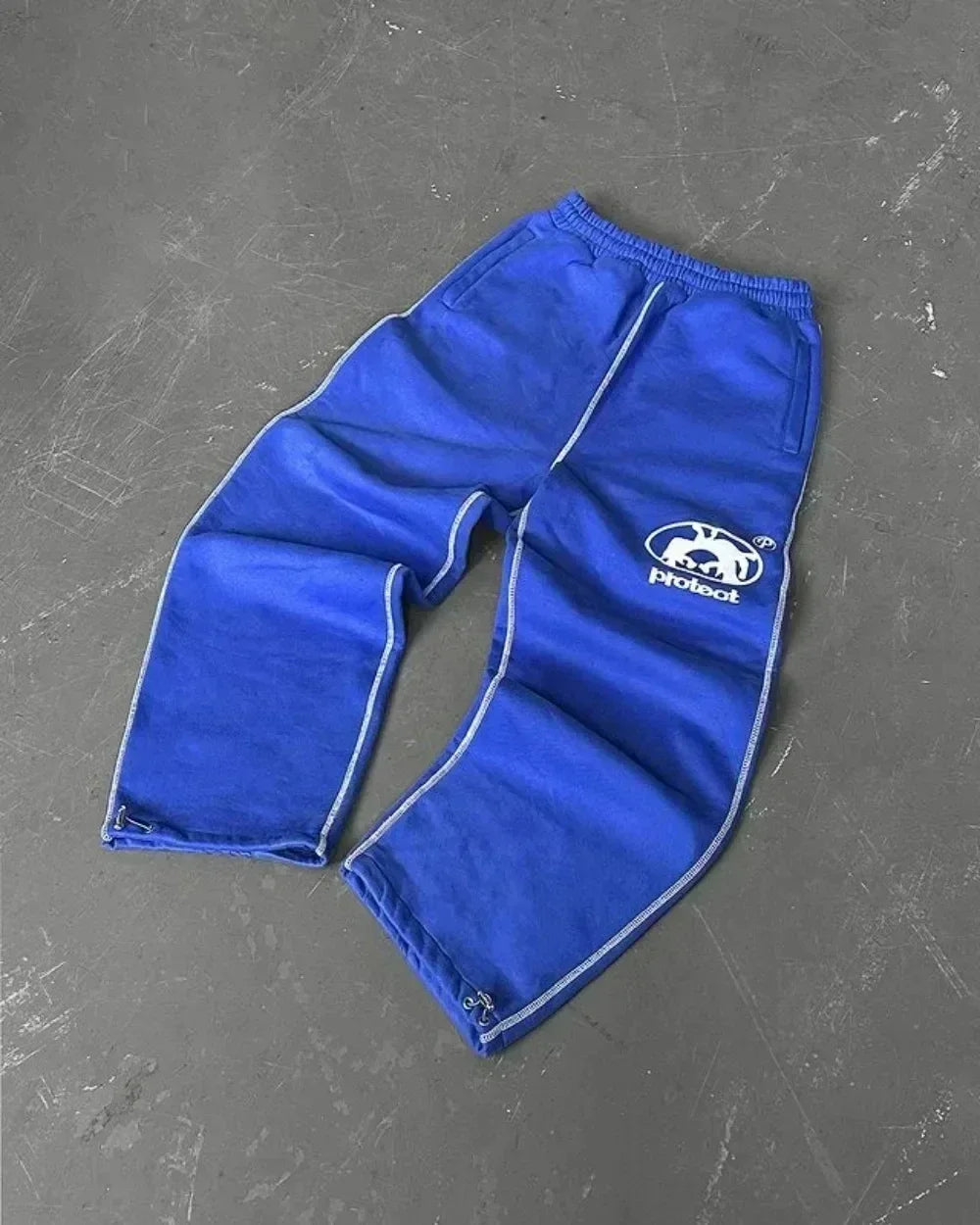American Letter Patch Retro Double Layer Design Y2K Pants Baggy Sweatpants Men Hip Hop Gothic Elastic Waist Jogging Casual Pants