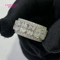 3 Rows Moissanite Eternity Ring .925 Sterling Silver