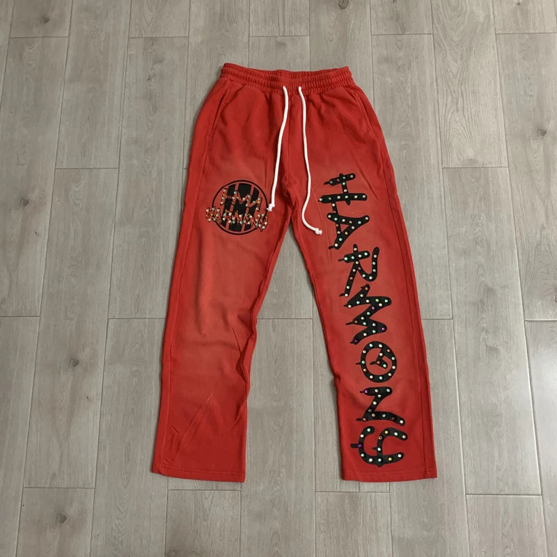 Harmony Fashion Street Fashion Hoodie and Pants Set Hot Stamping High-quality Zipper Cardigan Casual Harmony Set