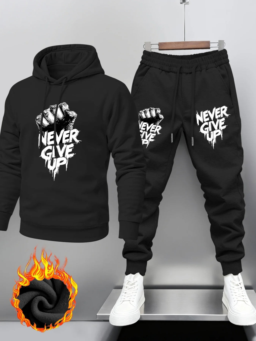 Men's hoodie and pants set. Loose fit, comfortable and versatile. Hip-hop style men's hoodie and pants set.