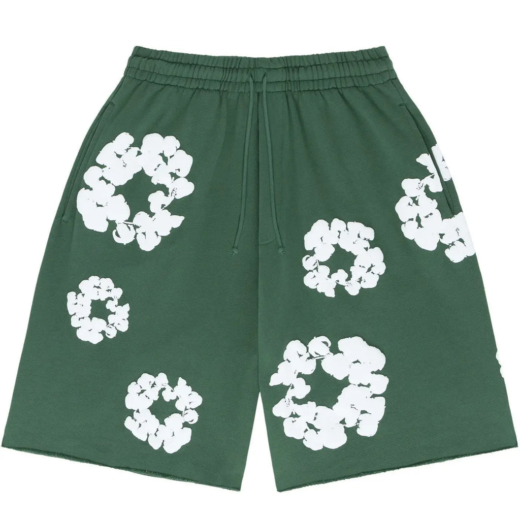 Floral Print T Shirt Shorts Set Oversized Graphic Tee Hip Hop Summer Casual Matching Outfit