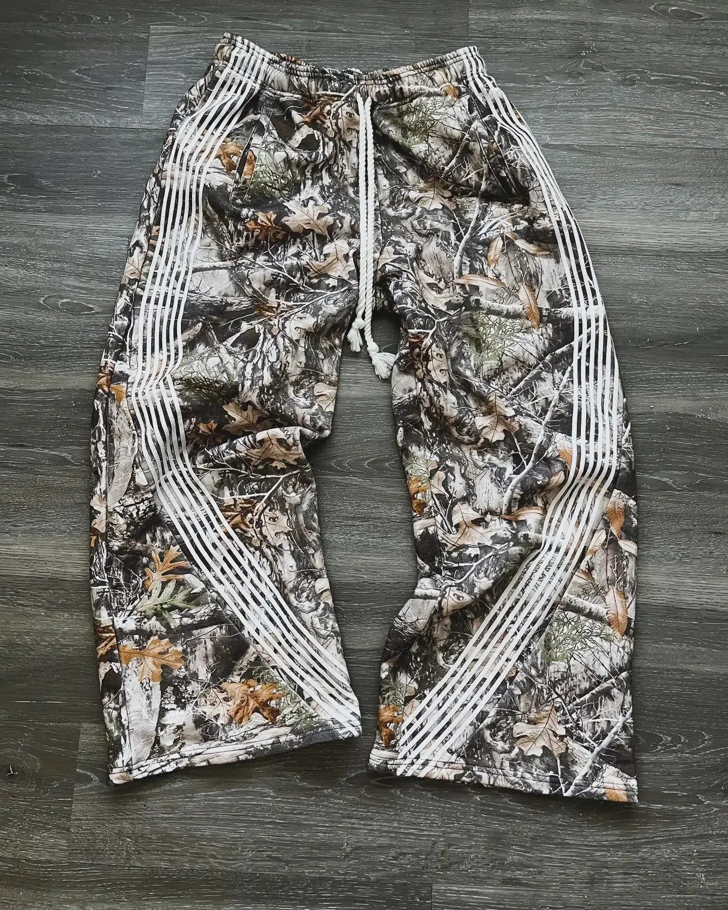 American Letter Patch Retro Double Layer Design Y2K Pants Baggy Sweatpants Men Hip Hop Gothic Elastic Waist Jogging Casual Pants