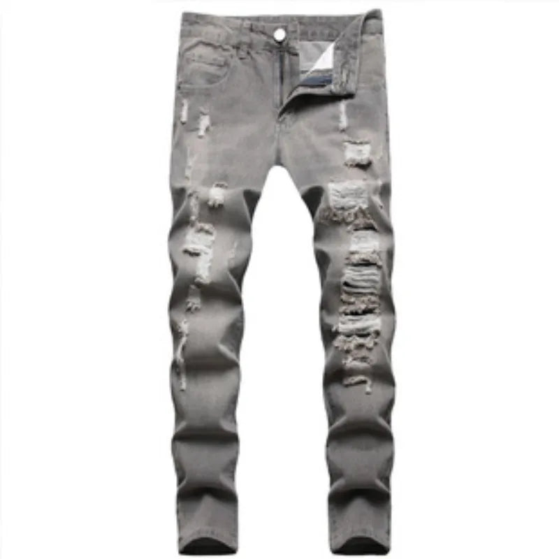 Casual Gray  Ripped Jeans