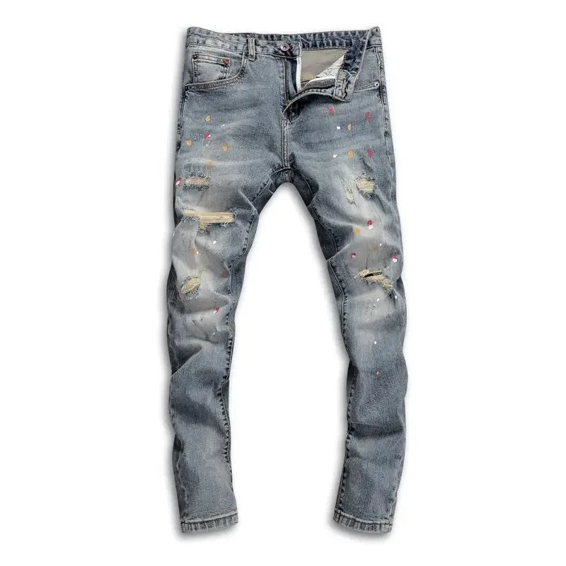 Distressed Faded Slim-fit Jeans (Ripped)