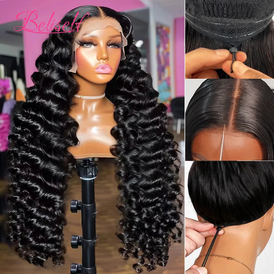 16in-34in 13x6 HD Lace Front Human Hair Wigs Loose Wave Glueless Wig