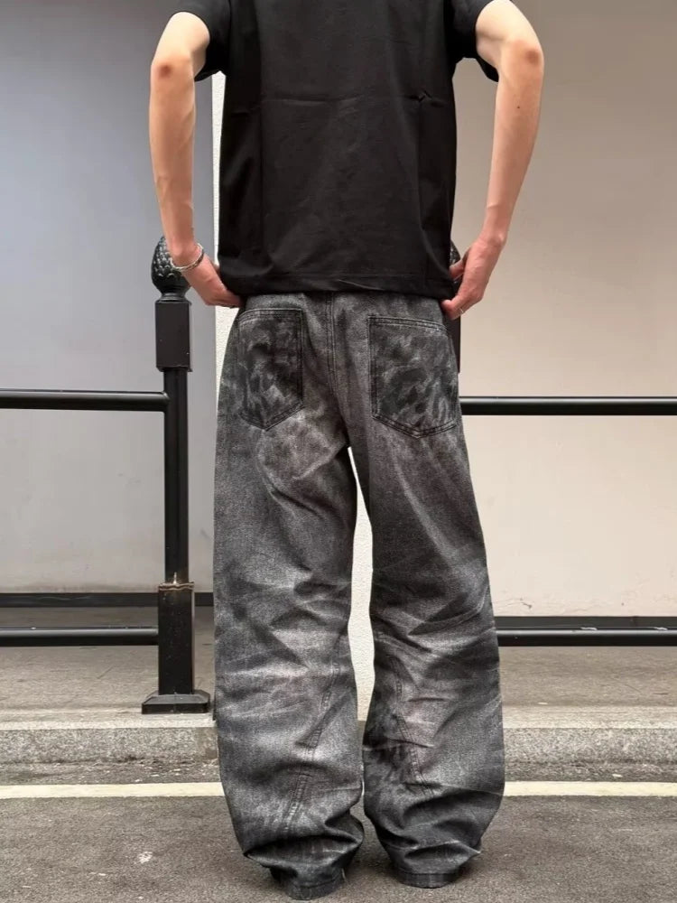 Vintage Washed Black Baggy Jeans