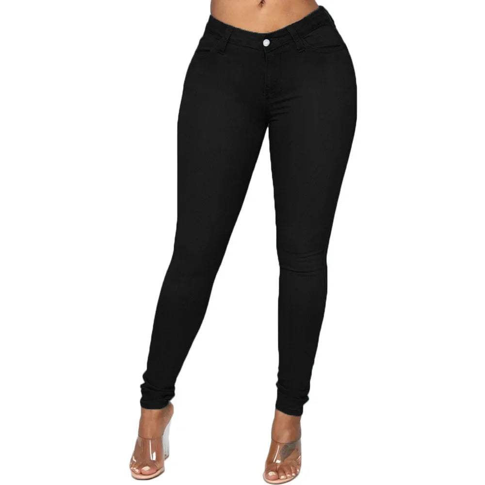 Women's Denim Pants High Waist Sexy Slim Pencil Jeans Female Fashion Retro Skinny Lifting Butt Elastic Cotton Trousers Women