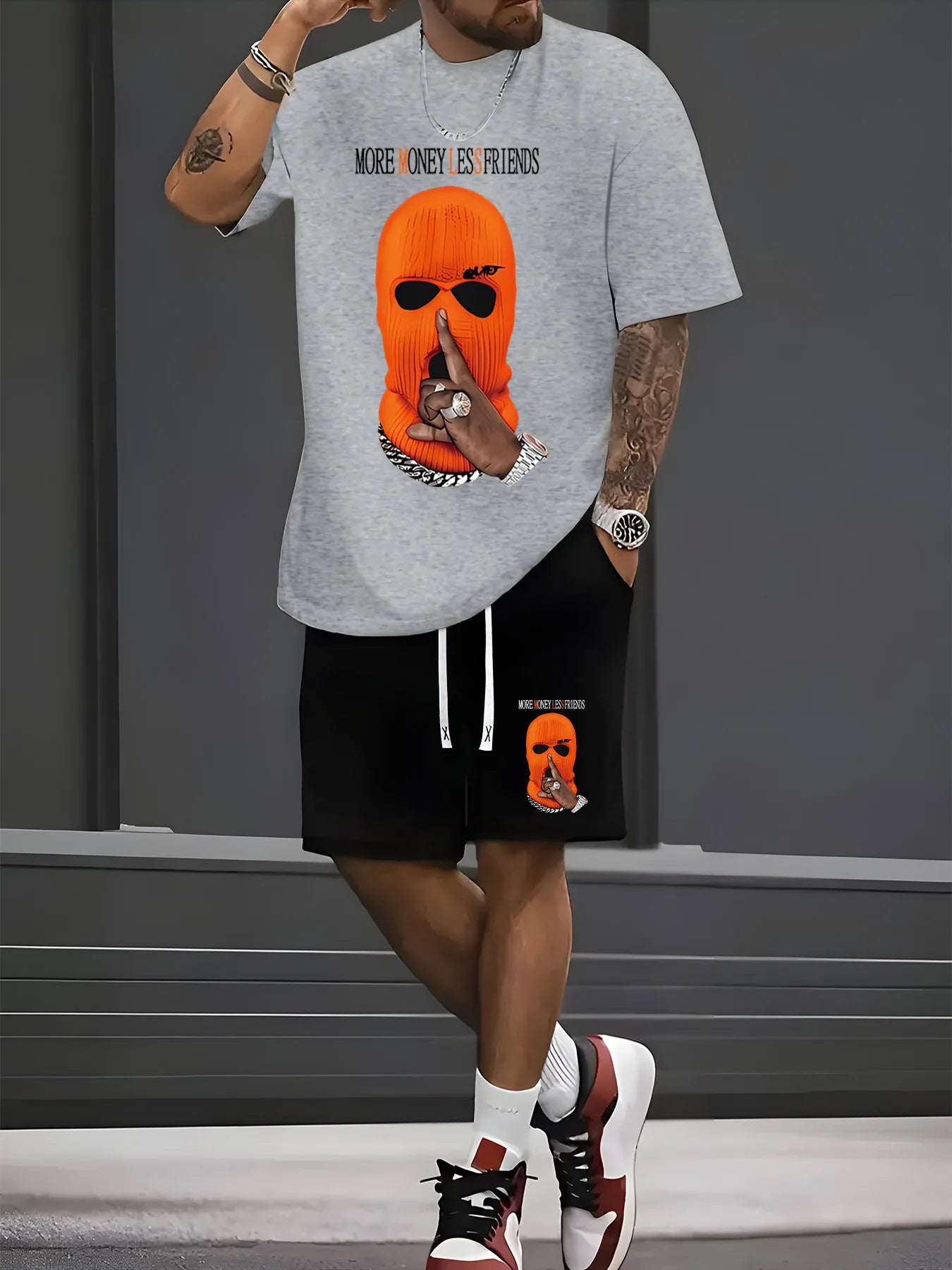 2026 Summer New Men's Short-Sleeved Shorts Set - Street Casual Fashion Comfortable Soft Breathable 3D Pattern Print
