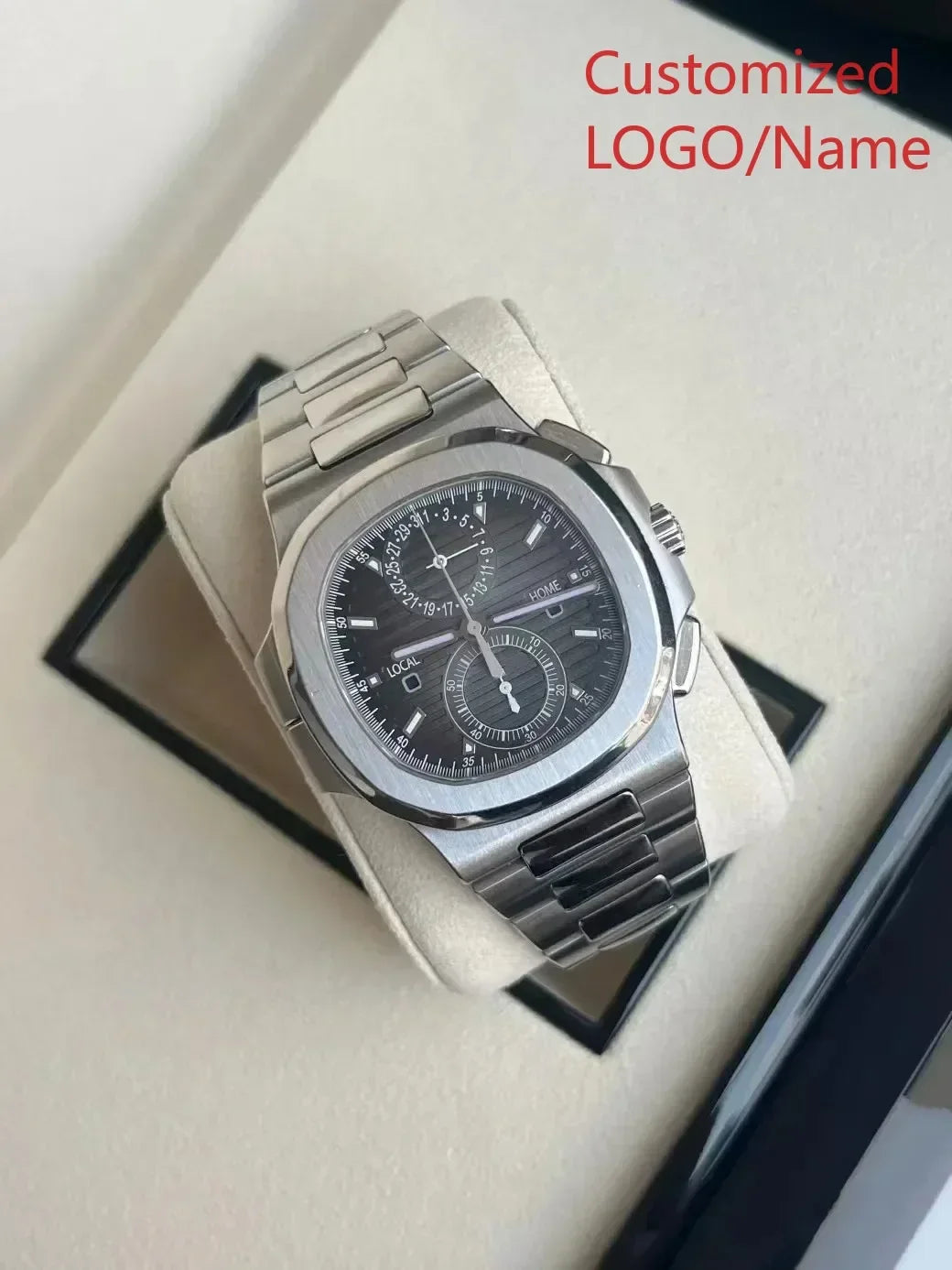 Men Luminous Sapphire  Automatic Mechanical Watch 904L Stainless Steel  Black Blue Customized