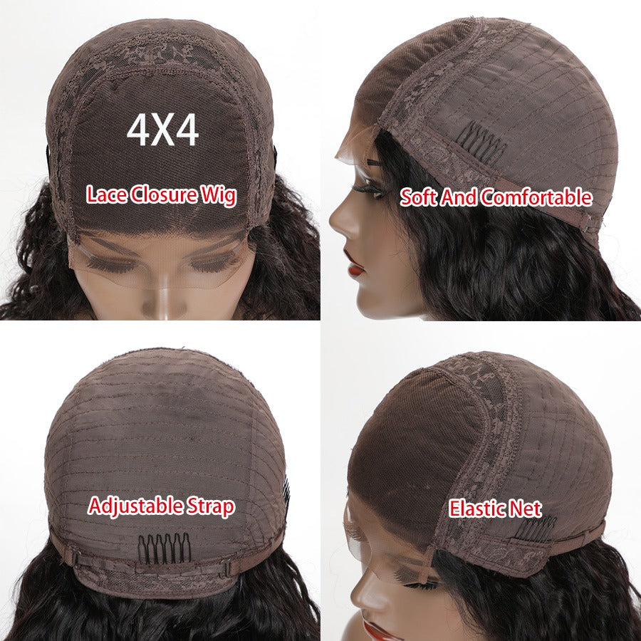 Density Jerry Curl 4x4 Short Bob 13x4 Lace Front Human Hair Wig