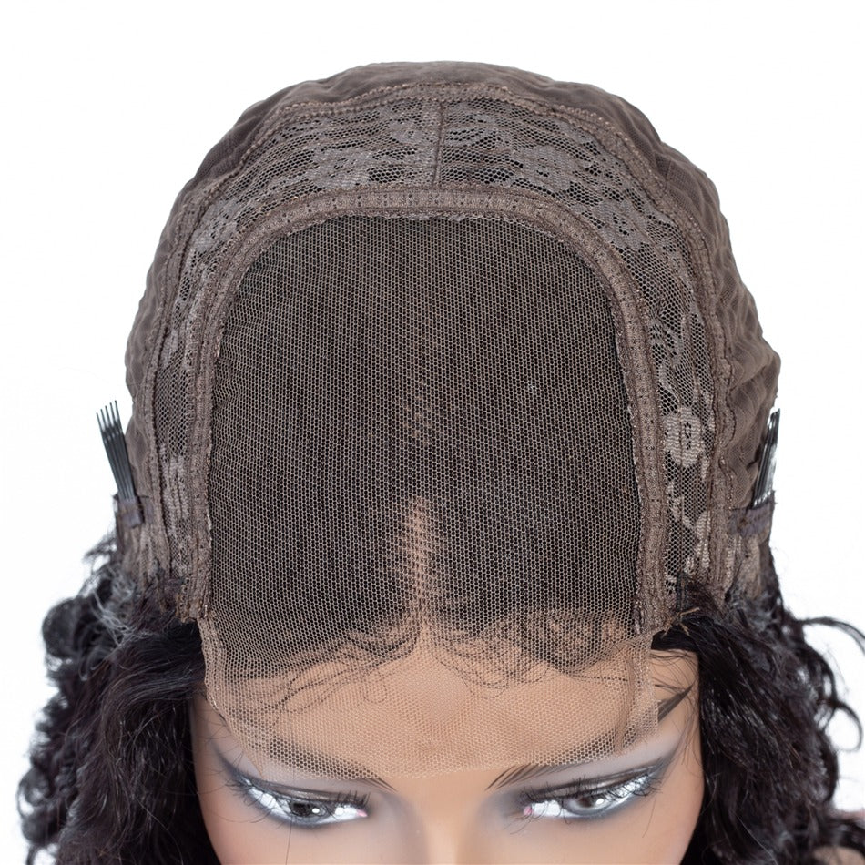 Density Jerry Curl 4x4 Short Bob 13x4 Lace Front Human Hair Wig